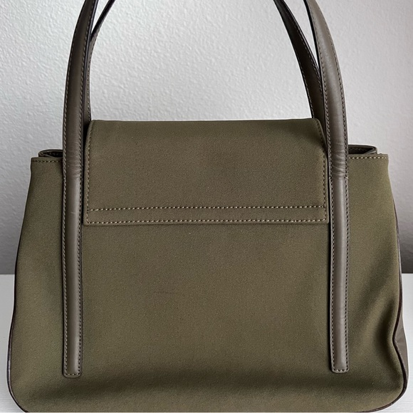 Salvatore Ferragamo Canvas Navy Green Handbag Authentic - Picture 7 of 15